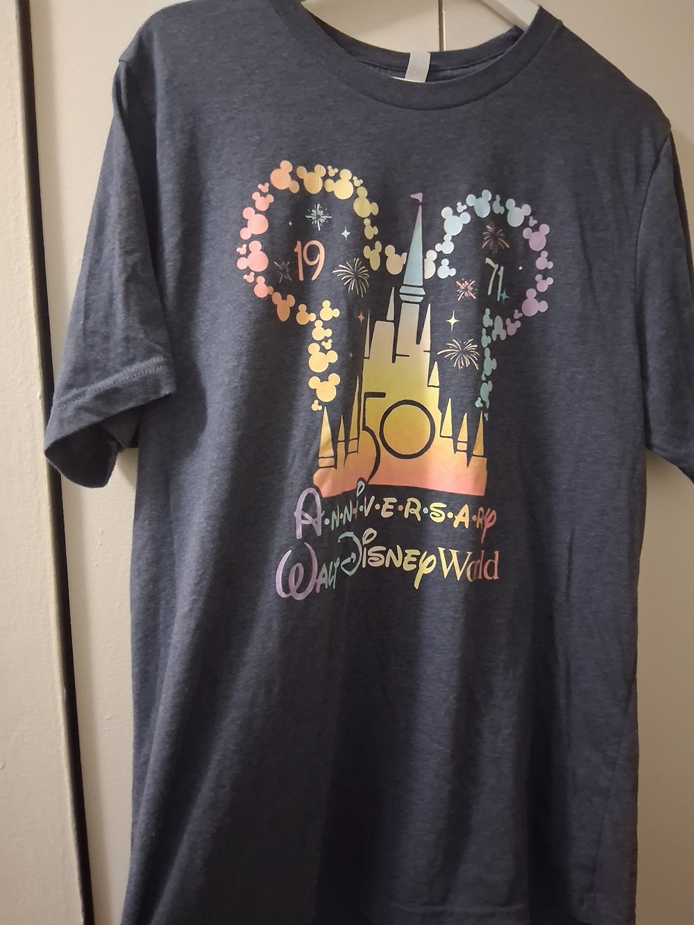 Disney Multicolor  50th Anniversary Graphic Tee - Navy